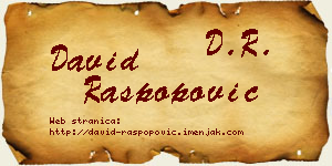 David Raspopović vizit kartica